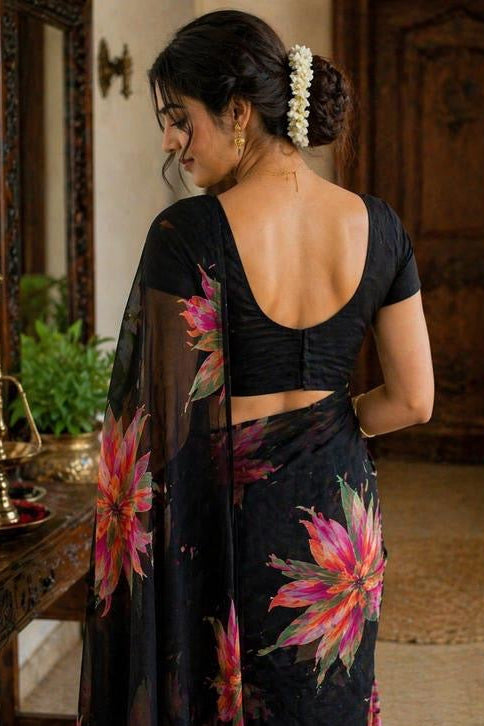 Georgette Floral Saree