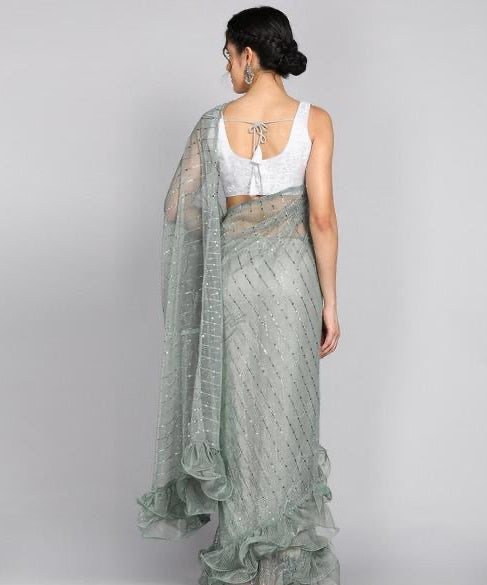Frill Net Saree