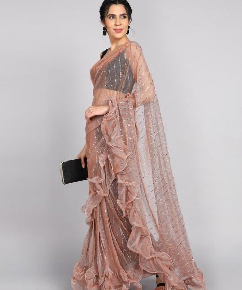 Frill Net Saree