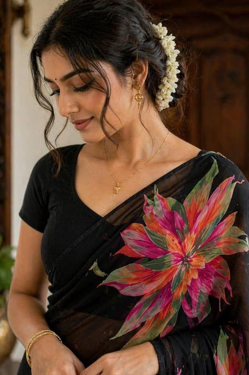 Georgette Floral Saree