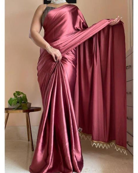 Mauve Satin Saree
