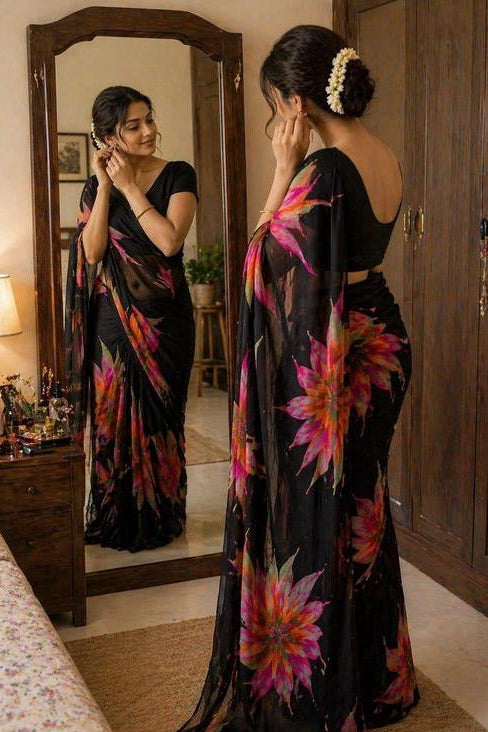 Georgette Floral Saree
