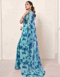 Floral Aqua Saree