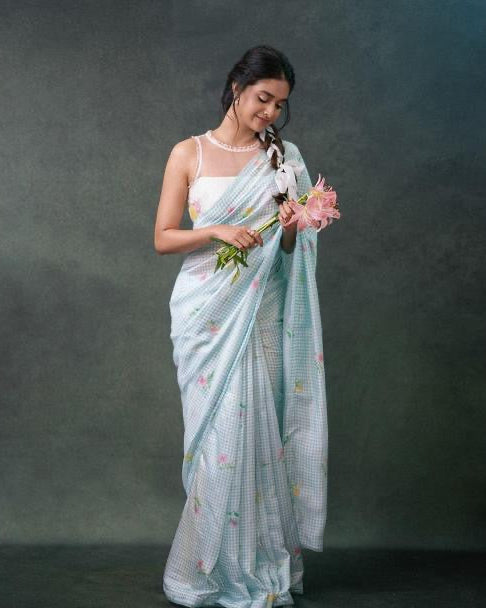 Sky Blue Saree