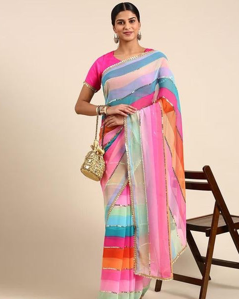 Multicolour Saree