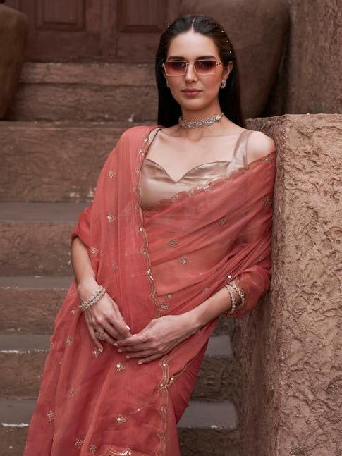 Mirror Embroidered Saree