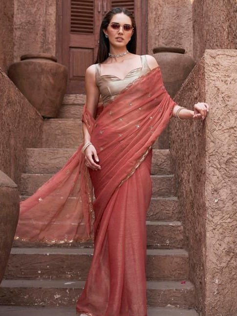 Mirror Embroidered Saree